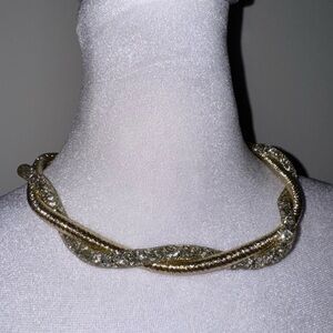 NECKLACE NORDSTROM Gold & Silver Twisted 18” Rope Choker Magnetic Closure